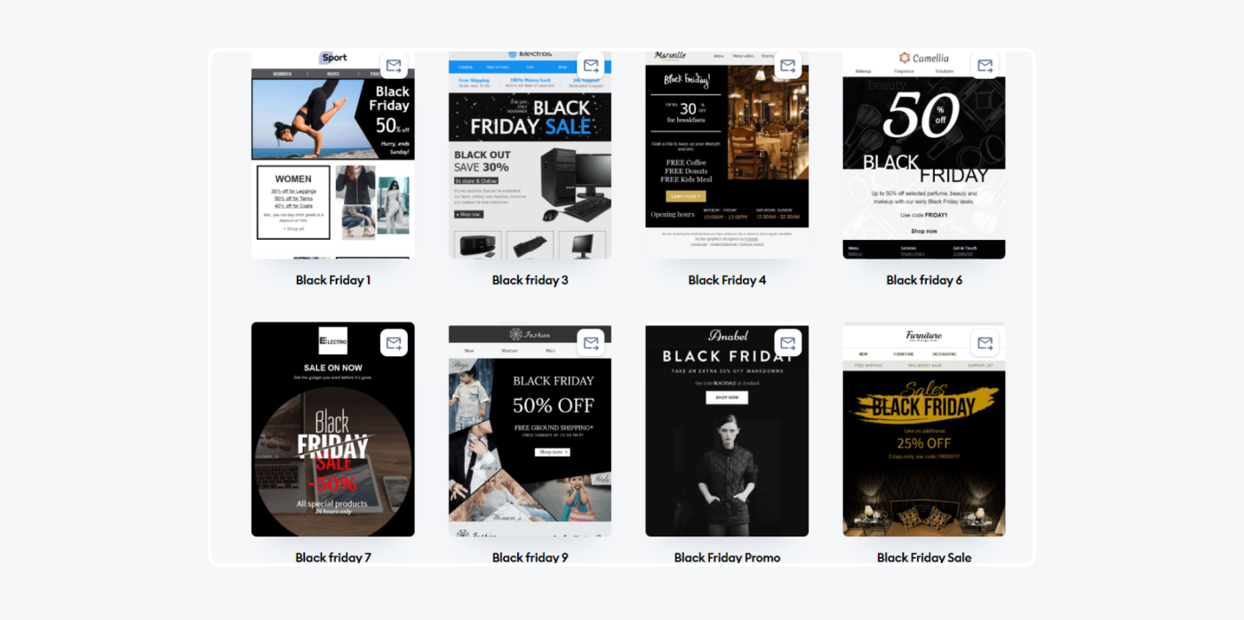 Black Friday templates for email campaign