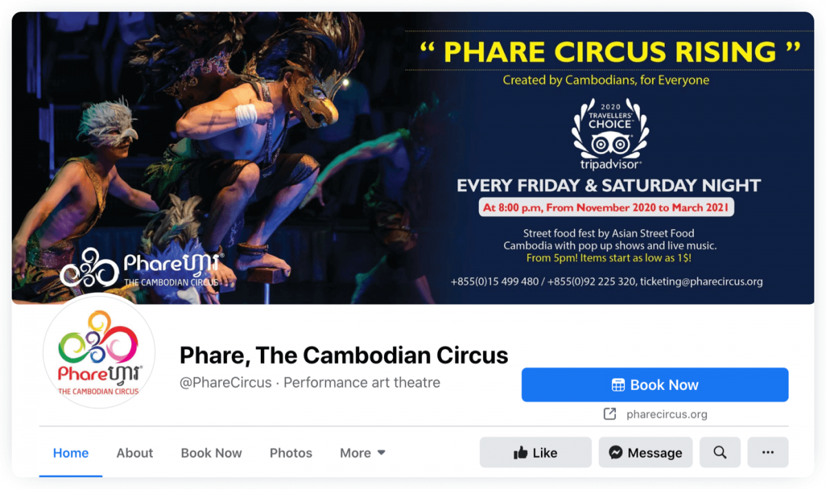 Phare Circus Cambodian Circus website